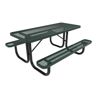 6 ft. ELITE Rectangular Thermoplastic Steel Picnic Table, Expanded Metal