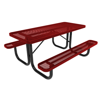 8 Ft. ELITE Rectangular Thermoplastic Steel Picnic Table - Expanded Metal