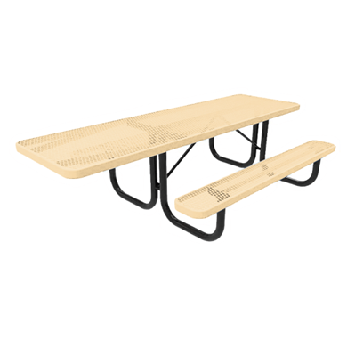 8 ft. ELITE ADA Single End Rectangular Thermoplastic Steel Picnic Table - Expanded Metal