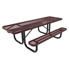 8 ft. ELITE ADA Double End Rectangular Thermoplastic Steel Picnic Table - Expanded Metal