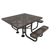46" x 54” ADA ELITE 3-Seat Square Thermoplastic Picnic Table - Perforated Metal