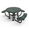 46" ELITE 3-Seat Solid Top Round Thermoplastic Picnic Table - Perforated Metal