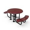 46" ELITE 2-Seat Solid Top Round Thermoplastic Picnic Table - Perforated Metal