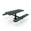 6 Ft. ELITE Rectangular Thermoplastic Steel Pedestal Picnic Table - Surface Mount Perforated Metal