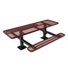 8 ft. ELITE ADA Double End Rectangular Thermoplastic Steel Double Pedestal Picnic Table - Surface Mount Expanded Metal