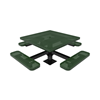 46" ELITE Square Thermoplastic Steel Pedestal Picnic Table - Surface Mount Perforated Metal