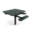 46" X 54” ADA ELITE 3-Seat Square Thermoplastic Pedestal Picnic Table - Inground Mount Perforated Metal