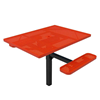46" x 62”  ADA ELITE 2-Seat Square Thermoplastic Pedestal Picnic Table - Inground Mount - Perforated Metal