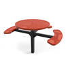 46" ELITE 3-Seat Round Thermoplastic Pedestal Picnic Table  - Inground Mount - Perforated Metal