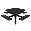 46" ELITE Octagon Thermoplastic Steel Pedestal Picnic Table - Inground Mount - Perforated Metal