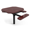 46" x 54” ADA ELITE 3-Seat Octagon Thermoplastic Pedestal Picnic Table - Inground Mount - Perforated Metal