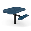 46" x 62”  ADA ELITE 2-Seat Octagon Thermoplastic Pedestal Picnic Table - Inground Mount - Perforated Metal