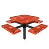 46" ELITE Octagon Rolled Edge Thermoplastic Steel Pedestal Picnic Table - Inground Mount - Expanded Metal