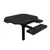 46" x 54” ADA ELITE Rolled Edge 3-Seat Octagon Thermoplastic Pedestal Picnic Table - Inground Mount - Perforated Metal