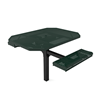 46" x 62”  ADA ELITE Rolled Edge 2-Seat Octagon Thermoplastic Pedestal Picnic Table - Inground Mount - Perforated Metal