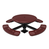 46" ELITE Solid Top Round Thermoplastic Steel Pedestal Picnic Table - Surface Mount - Perforated Metal