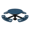 46" ELITE Solid Top Round Thermoplastic Steel Pedestal Picnic Table - Surface Mount - Expanded Metal