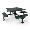 46” ELITE Nexus Square Thermoplastic Steel Picnic Table - Surface Mount - Perforated Metal