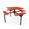 46” ELITE Nexus Square Thermoplastic Steel Picnic Table - Inground Mount - Expanded Metal