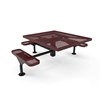 46” x 54” ELITE Nexus 3-Seat Square Thermoplastic Steel Picnic Table - Surface Mount - Expanded Metal