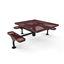 46” x 54” ELITE Nexus 3-Seat Square Thermoplastic Steel Picnic Table - Surface Mount - Expanded Metal