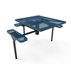 46” x 54” ELITE Nexus 3-Seat Square Thermoplastic Steel Picnic Table - Inground Mount - Expanded Metal