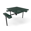 46” x 54” ELITE Nexus 3-Seat Square Thermoplastic Steel Picnic Table - Inground Mount - PerforatedMetal
