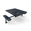 46” X 62” ELITE Nexus 2-Seat Square Thermoplastic Steel Picnic Table - Surface Mount - Perforated Metal