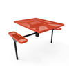46” X 62” ELITE Nexus 2-Seat Square Thermoplastic Steel Picnic Table - Inground Mount - Expanded Metal