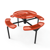 46” ELITE Nexus Round Thermoplastic Steel Picnic Table - Inground Mount - Expanded Metal
