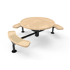 46” ELITE Nexus 3-Seat Round Thermoplastic Steel Picnic Table - Surface Mount - Perforated Metal