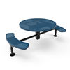 46” ELITE Nexus 2-Seat Round Thermoplastic Steel Picnic Table - Surface Mount - Perforated Metal