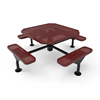 46” ELITE Nexus Octagon Thermoplastic Steel Picnic Table - Surface Mount - Perforated Metal