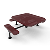 46” X 54" ELITE Nexus 3-Seat Octagon Thermoplastic Steel Picnic Table - Surface Mount - Perforated Metal
