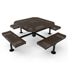 46” ELITE Nexus Rolled Edge Octagon Thermoplastic Steel Picnic Table - Surface Mount - Perforated Metal