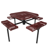 46” ELITE Nexus Rolled Edge Octagon Thermoplastic Steel Picnic Table - Inground Mount - Expanded Metal