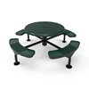 46” ELITE Nexus Round Solid Top Thermoplastic Steel Picnic Table - Surface Mount - Perforated Metal