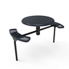 46” ELITE Nexus 2-Seat Round Solid Top Thermoplastic Steel Picnic Table - Inground Mount - Expanded Metal