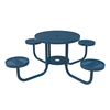 36" ELITE Round Thermoplastic Steel Picnic Table with Four 16” Round Seats - Perforated Metal