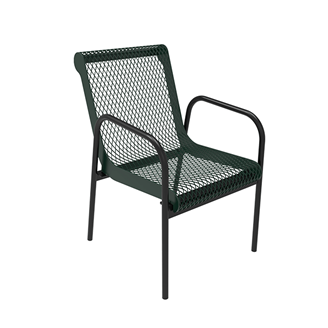 ELITE Thermoplastic Steel Stacking Patio Chair - Expanded Metal