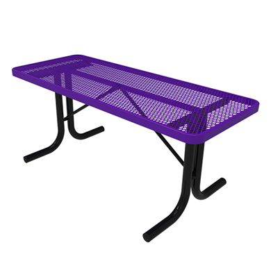 4 Ft. ELITE Rectangle Thermoplastic Steel Utility Table With No Seats - Expanded Metal