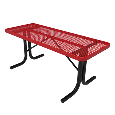 6 Ft. ELITE Rectangle Thermoplastic Steel Utility Table With No Seats - Expanded Metal