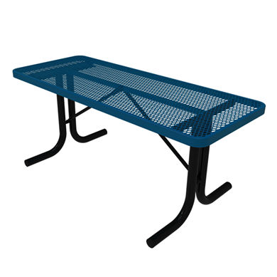 8 Ft. ELITE Rectangle Thermoplastic Steel Utility Table With No Seats - Expanded Metal