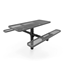 6 Ft. RHINO Rectangular Thermoplastic Steel Pedestal Picnic Table - Inground Expanded Metal