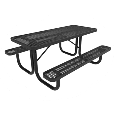 4 ft. RHINO Rectangular Thermoplastic Steel Picnic Table - Expanded Metal