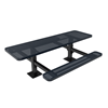 8 ft. RHINO ADA Double End Rectangular Thermoplastic Steel Double Pedestal Picnic Table - Surface Mount Perforated Metal