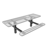 8 ft. RHINO ADA Double End Rectangular Thermoplastic Steel Double Pedestal Picnic Table - Inground Mount Expanded Metal