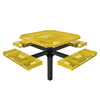 46" RHINO Octagon Rolled Edge Thermoplastic Steel Pedestal Picnic Table - Inground Mount - Expanded Metal