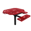 46" x 54” ADA RHINO Rolled Edge 3-Seat Octagon Thermoplastic Pedestal Picnic Table - Inground Mount - Expanded Metal