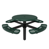 46" RHINO Solid Top Round Thermoplastic Steel Pedestal Picnic Table - Inground Mount - Expanded Metal